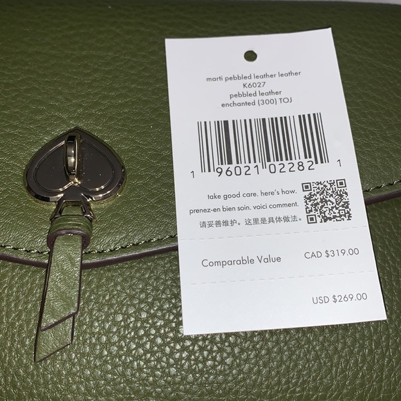 ♠️ kate spade ♠️Marti Pebbled Leather Flap Wallet Crossbody Bag, Enchanted Green - Picture 11 of 13